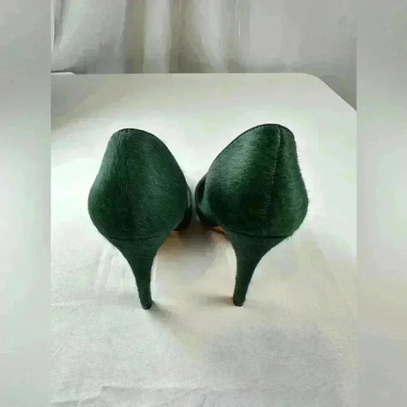 Alice+Olivia Stacey Bendet Prime Suede 4" Slim Heel Pointed Toe Green (Size 8.5) - Picture 7 of 11